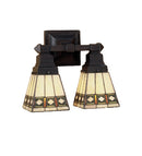 Meyda 12"W Diamond Band Mission 2 LT Wall Sconce '48192