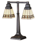 Meyda 20"H Diamond Band Mission 2 Arm Desk Lamp '48204