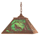 Meyda 16" Square Wolf on the Loose Pendant '48727