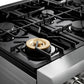 Thor Kitchen 5-Piece Appliance Package - 36-Inch Gas Range with Tilt Panel, French Door Refrigerator, Wall Mount Hood, Dishwasher, and Wine Cooler in Stainless Steel