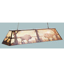 Meyda 72" Long Buffalo at Lake Oblong Pendant 50112