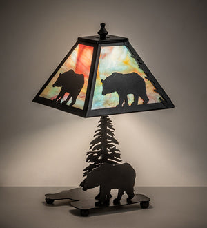 Meyda 15" High Lone Bear Accent Lamp 50398