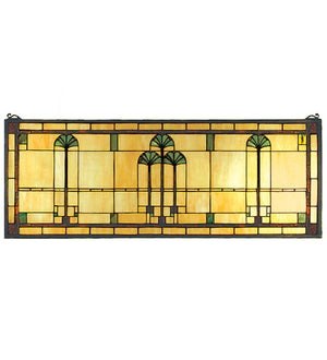 Meyda 35"W X 13"H Ginkgo Stained Glass Window '50825