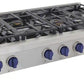 Kucht 48-Inch 6 Burner Gas Rangetop in Stainless Steel with Royal Blue Knob (KFX489T-B)