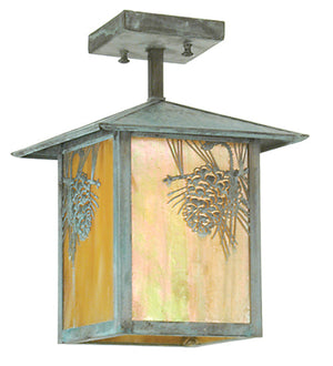 Meyda 9" Square Seneca Winter Pine Mini Pendant '51402