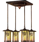 Meyda 21.5"W Fulton Winter Pine 4 LT Semi-Flushmount '51762