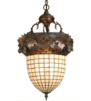 Meyda 14"W Greenbriar Oak Inverted Pendant '51850