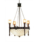 Meyda 30" Wide Torch & Wreath 4 Light Chandelier '52060