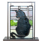 Meyda 10.5" High X 9.5" Wide Cat in Window Lighted Mini Tabletop Window '56834