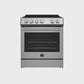 Forno Espresso Package - 30" Electric Range, Range Hood, and Refrigerator in Stainless, White, or Black