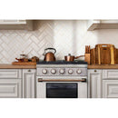Kucht Series 36-Inch Pro-Style Dual Fuel Range in White Oven Door & Gold Accents KDF362-W-GOLD