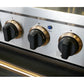 Kucht Signature 36-Inch Pro-Style Dual Fuel Range in Black Oven Door & Gold Accents KDF362-K-GOLD