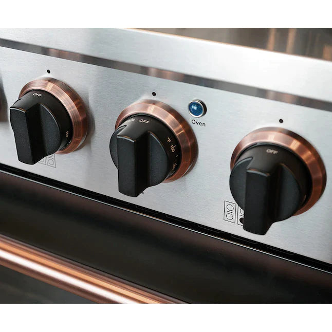 Kucht Signature 36-Inch Gas Range in Black with Black Knobs & Rose Gold Handle (KNG361-K-ROSE)