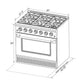 Kucht Signature 36-Inch Gas Range with Convection Oven in White with White Knob & Rose Gold Handle KNG361-W-ROSE