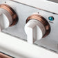 Kucht Signature 48-Inch Pro-Style Dual Fuel Range in Stainless Steel with White Oven Door & Rose Gold KDF482-W-ROSE