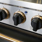 Kucht Signature 30" Gas Range with Convection Oven in Black with Black Knobs & Gold Handle KNG301-K-GOLD