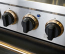 Kucht Signature 30" Gas Range with Convection Oven in Black with Black Knobs & Gold Handle KNG301-K-GOLD