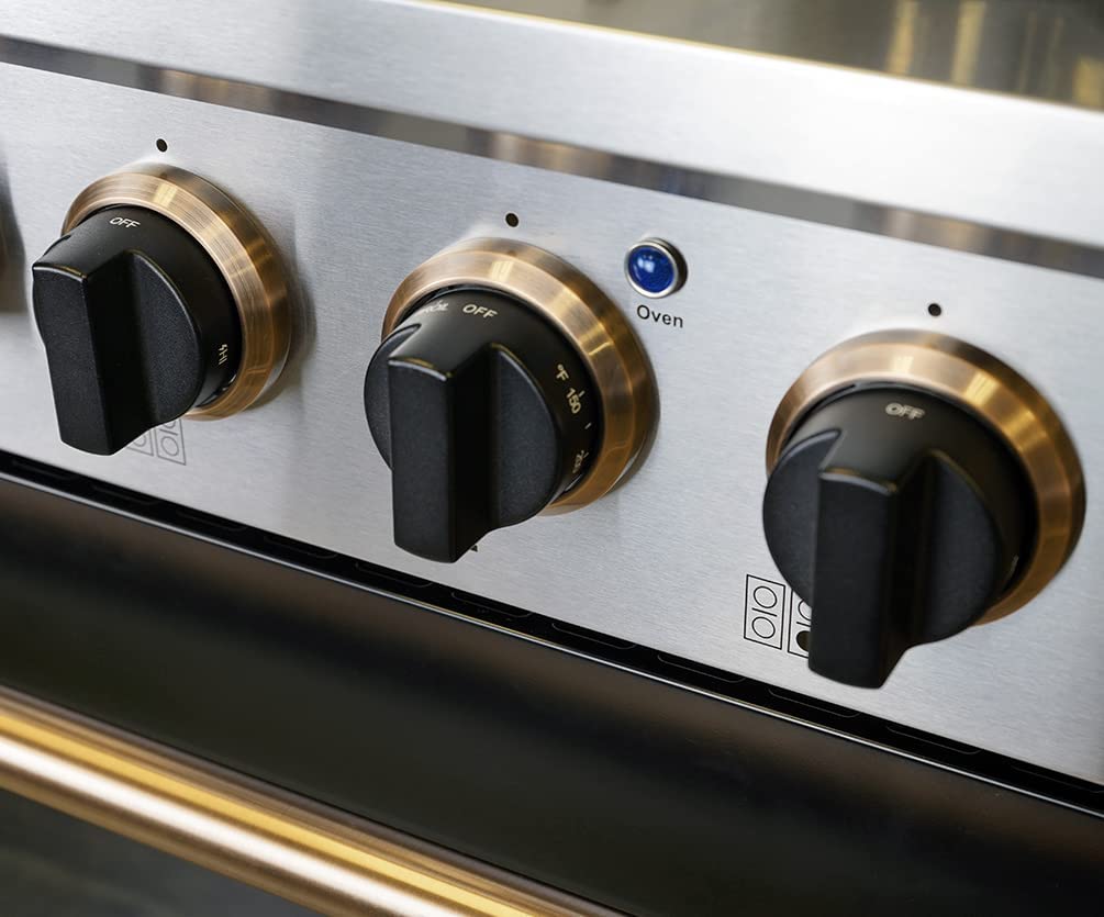 Kucht Signature 36" Gas Range in Stainless Steel with Black, Gold & Silver KNG361-K-GOLD