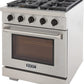 Kucht 30-Inch Gas Range in Stainless Steel with Black Knob (KFX300-K)