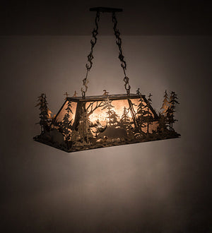 Meyda 35" Long Moose Through the Trees Oblong Pendant '65108