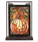 Meyda 9.5" Wide X 10.5" High Jack O'Lantern Lighted Mini Tabletop Window '65267