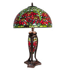 Meyda 25" High Tiffany Poinsettia W/lighted Base Table Lamp- 65896