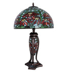Meyda 25" High Tiffany Poinsettia W/lighted Base Table Lamp- 65896