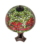 Meyda 25" High Tiffany Poinsettia W/lighted Base Table Lamp- 65896