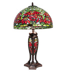 Meyda 25" High Tiffany Poinsettia W/lighted Base Table Lamp- 65896