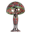 Meyda 25" High Tiffany Poinsettia W/lighted Base Table Lamp- 65896