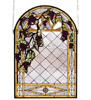 Meyda 24"W X 36"H Grape Diamond Trellis Stained Glass Window '66048