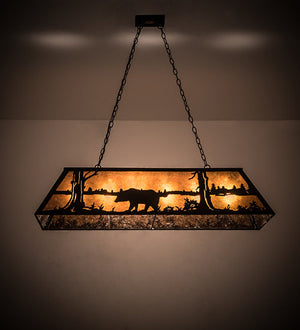 Meyda 48" Long Bear at Lake Oblong Pendant 66210