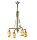 Meyda 26"W Craftsman Favrile 4 LT Chandelier '67330