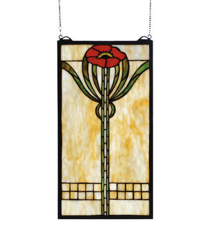 Meyda 11"W X 20"H Parker Poppy Stained Glass Window '67789