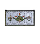 Meyda 26"W X 14"H Tulip & Fleurs Stained Glass Window '68019