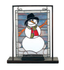 Meyda 9.5"W X 10.5"H Snowman Lighted Mini Tabletop Window '68340