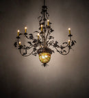 Meyda 63" Wide Greenbriar Oak 9 Light Chandelier '69619