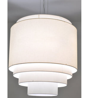 Meyda 31"W Cilindro Cream 5 Tier Textrene Pendant 70384