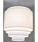 Meyda 31"W Cilindro Cream 5 Tier Textrene Pendant 70384