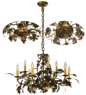 Meyda 31"W Oak Leaf 9 LT Chandelier 70624