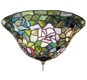 Meyda 12"W Tiffany Rosebush Flushmount 71427