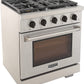 Kucht 30-Inch Gas Range in Stainless Steel with Black Knob (KFX300-K)