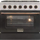Kucht Signature 36" Gas Range in Stainless Steel with Black, Gold & Silver KNG361-K-GOLD