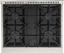 Kucht Signature 30" Gas Range with Convection Oven in Black with Black Knobs & Gold Handle KNG301-K-GOLD