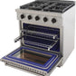 Kucht 30-Inch Gas Range in Stainless Steel with Black Knob (KFX300-K)