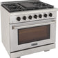 Kucht 36-Inch Gas Range in Stainless Steel with Black Knob (KFX360-K)