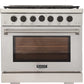 Kucht 36-Inch Gas Range in Stainless Steel with Black Knob (KFX360-K)