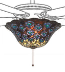 Meyda 16"W Tiffany Peacock Feather Fan Light Fixture 72649