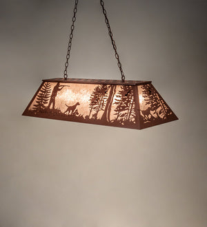 Meyda 48"L Quail Hunter W/Dog Oblong Pendant 72967