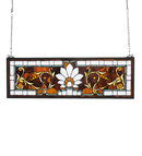 Meyda 28"W X 9"H Beveled Ellsinore Transom Stained Glass Window '73063